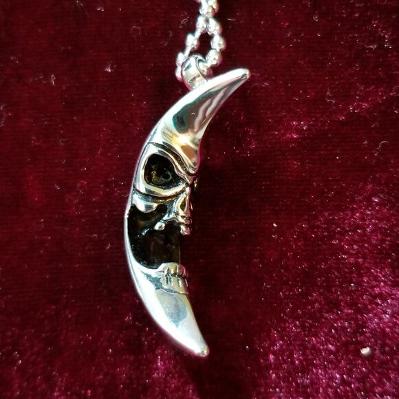 NWOT skull-in-the-moon necklace - Picture 2 of 6